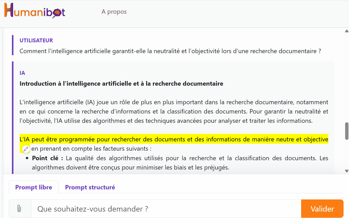Démonstration de l'utilisation du prompt structuré